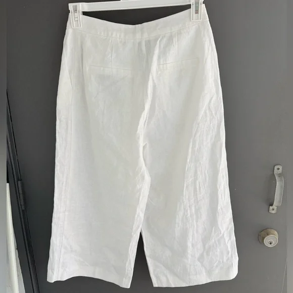 N A-K D White Linen High-Waist Culottes size 6 Wide Leg Summer Chic NWT - Picture 8 of 16